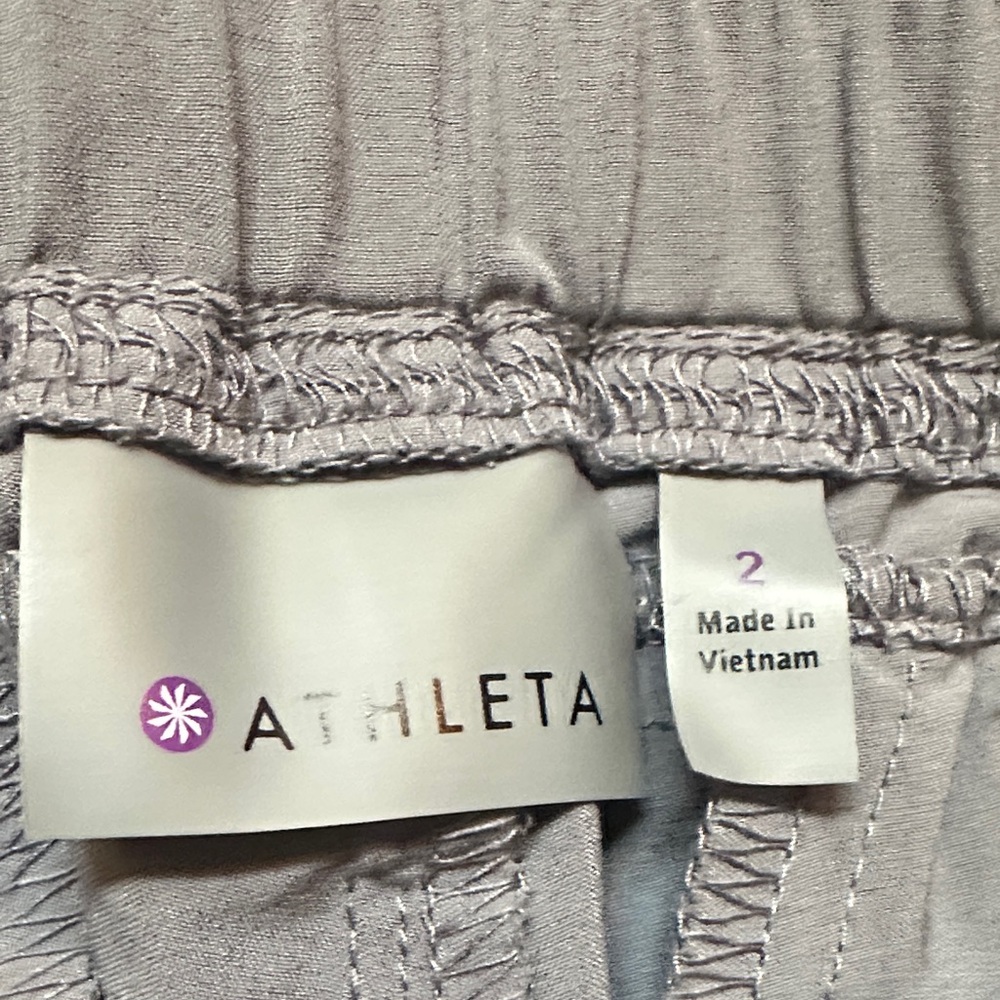 Athleta Lightweight Gray Drawstring Pants Sz 2 - image 2